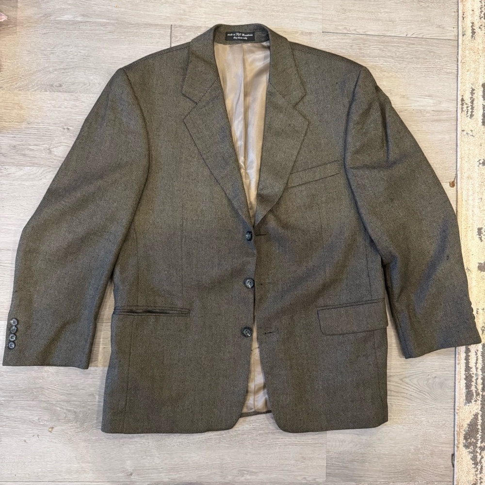 Gianfranco Ruffini Men's Sport Coat 40S 100% Wool Brown Tweed Knit